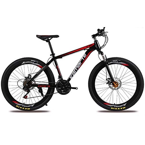 Fat Tyre Bike : JLFSDB Mountain Bike Mountain Bicycle 21 / 24 / 27 Speed Front Suspension MTB Carbon Steel Frame 26"Spoke Wheels (Color : Black, Size : 24speed)