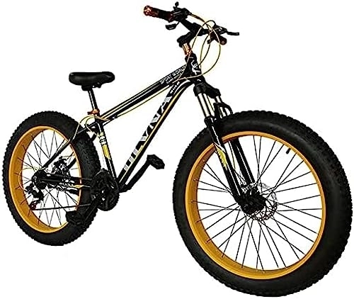 Fat Tyre Bike : Junniu 20 / 26 Inch Fat Tire Mountain Bike, Adult Men's And Women's Outdoor Road Bicycle, Sand Bike, 21-27 Speed, Disc Brake, Suspension Fork, Amazing45