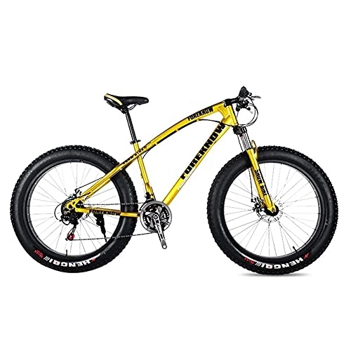 Fat Tyre Bike : JYCCH Mountain Bike, Adult Road Bicycle 24 Inch 21 / 24 / 27 Speed Men Woman Oil Spring Fork Front Fork Ride blue-20 21 speed (Yellow 24 21 speed)