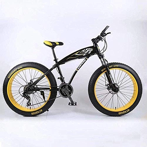 Fat Tyre Bike : JYD 24 ' / 26' 27-speed mountain bike, Ferris Wheel snow bike, dual disc brakes, strong shock-absorbing front fork, outdoor off-road bike Beach 6-11, B, 26 inches (Color : B, Size : 26 Zoll)