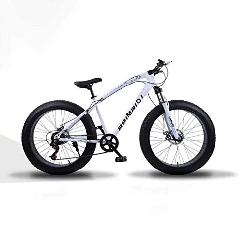 Fat Tyre Bike : JYTFZD WENHAO Mountain Bikes, 26 Inch Fat Tire Hardtail Mountain Bike, Dual Suspension Frame and Suspension Fork All Terrain Mountain Bicycle, Men's and Women Adult (Color : White spoke)