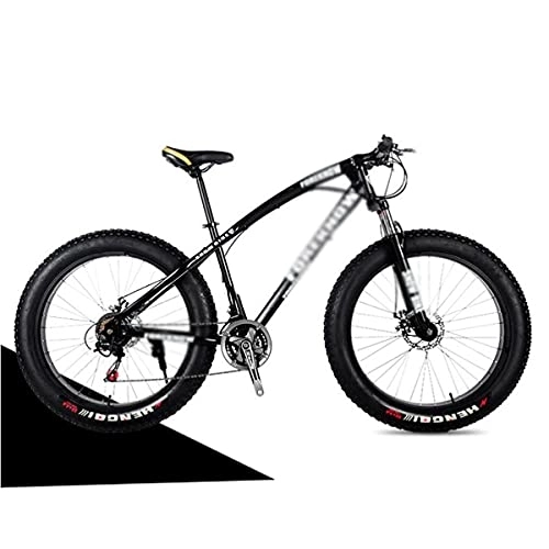 Fat Tyre Bike : Kays 26 Inch Mountain Bike Carbon Steel MTB Bicycle With Disc-Brake Suspension Fork Cycling Urban Commuter City Bicycle(Size:21 Speed, Color:Black)