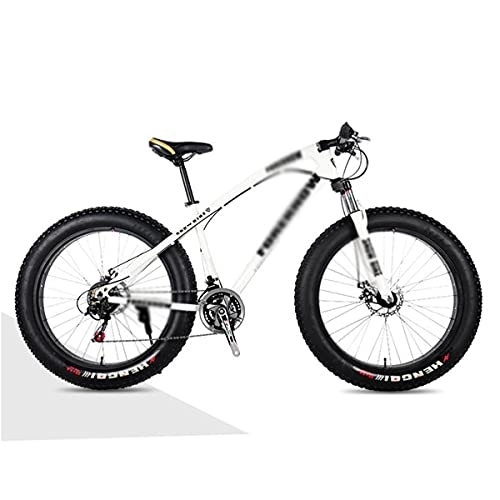 Fat Tyre Bike : Kays 26 Inch Mountain Bike Carbon Steel MTB Bicycle With Disc-Brake Suspension Fork Cycling Urban Commuter City Bicycle(Size:24 Speed, Color:White)