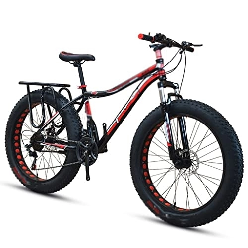 Fat Tyre Bike : KDHX 24 Inch Mountain Bike Trail Bicycle High Carbon Steel Frame Dual Disc Brake Full Suspension for Men and Women Outdoor Sports Commuting (Size : 27 speed-24 inches)
