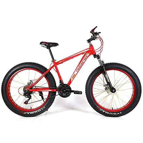 Fat Tyre Bike : Kids Mountain Bike Hardtail FS Disk Youth Mountain Bikes With Full Suspension Men's Bicycle & Women's Bicycle Red 26 inch 27 speed