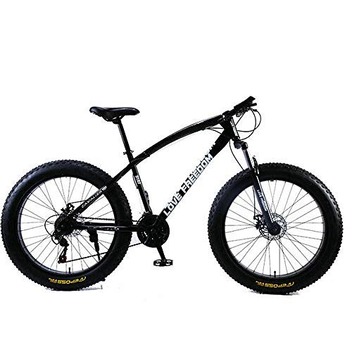 Fat Tyre Bike : KNFBOK bikes lightweight Mountain Bike 21Speeds Off-road gear reduction Beach Bike 4.0 big tire wide tire bicycle adult Adapt to a variety of road conditions black