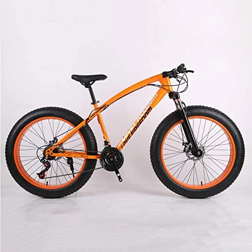 Fat Tyre Bike : KNFBOK mens bikes mountain bike Mountain Bike 21Speeds Off-road gear reduction Beach Bike 4.0 big tire wide tire bicycle adult Adapt to a variety of road conditions yellow