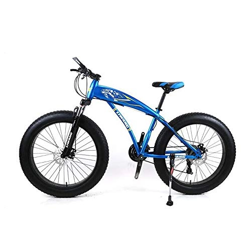 Fat Tyre Bike : KUKU 4.0 Big Tire Mountain Bicycle, 26 Inch Snow Bicycle, Variable Speed Outdoor Off-Road Beach Bicycle, Suitable for Men And Women, Multiple Colors, Blue