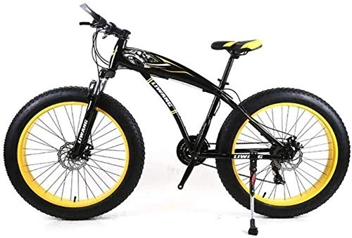 Fat Tyre Bike : LBWT Folding Mountain Bike, 26 Inch Fat Tire Road Bicycle, 7 / 21 / 24 / 27 Speeds, With Disc Brakes And Suspension Fork, Gifts (Color : C, Size : 7 Speed)