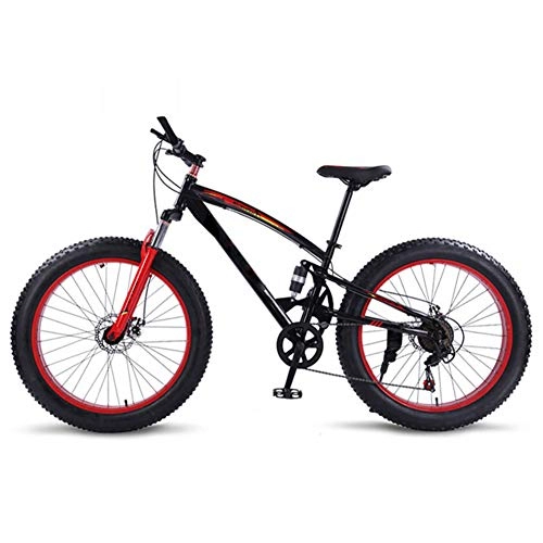 Fat Tyre Bike : LCLLXB Bicycle Mountain Bike 7 / 21 Speed Fat bikes Outdoor Bicycle, Double Disc Brake Bicycles, To Work Student To School, C, 21-speed