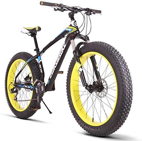 Fat Tyre Bike : Leifeng Tower Lightweight， Adult Mens Fat tire Mountain Bike, Aluminum Alloy Frame Beach Snow Bikes, Double Disc Brake 27 Speed Bicycle, 26 Inch Wheels Inventory clearance (Color : B)