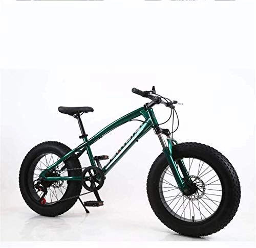 Fat Tyre Bike : Leifeng Tower Lightweight， Fat Tire Mens Mountain Bike, Double Disc Brake / High-Carbon Steel Frame Bikes, 7 Speed, Beach Snowmobile Bicycle 20 inch Wheels Inventory clearance (Color : I)