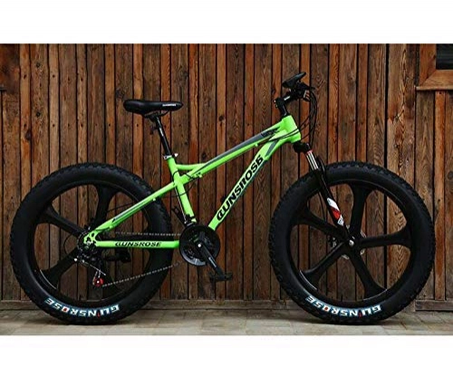 Fat Tyre Bike : LFEWOZ 26 Inches Mountain Bike for Mens Adults And Teenagers, Fat Tire Beach Snowmobile Bicycle Big Wheels MTB Bikes Variable Speed ​​Cruiser Bicycles