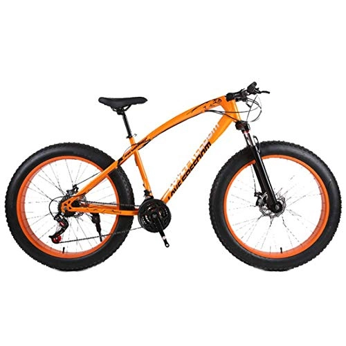 Fat Tyre Bike : LHQ-HQ Outdoor sports Fat Bike, 26 Inches Snow Mountain Bike 24 Speed Variable Speed Cross Country 4.0 Big Tires Adult Outdoor Riding, Black Outdoor sports Mountain Bike (Color : Orange)