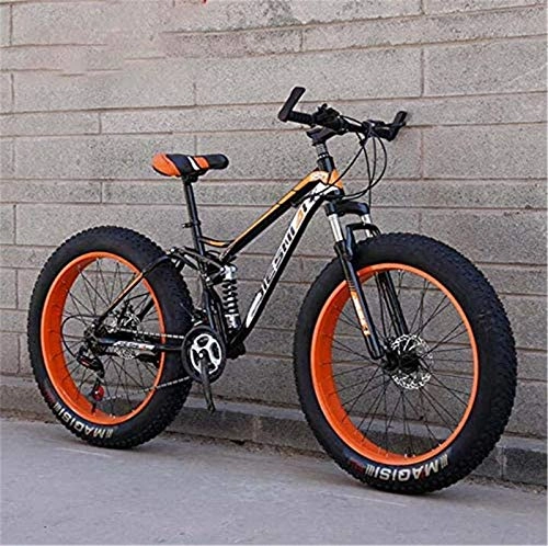 Fat Tyre Bike : Lightweight， 26 Inch Mountain Bikes, Fat Tire Mountain Bike, Dual Suspension Frame And Suspension Fork All Terrain Mountain Bicycle Inventory clearance ( Color : B , Size : 24 inch27 speed )