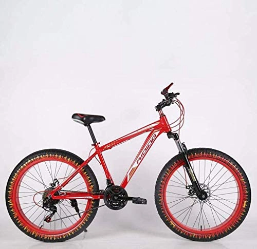 Fat Tyre Bike : Lightweight， Mens Adult Fat Tire Mountain Bike, Double Disc Brake Beach Snow Bicycle, High-Carbon Steel Frame Cruiser Bikes, 26 Inch Flame Wheels Inventory clearance ( Color : G , Size : 27 speed )
