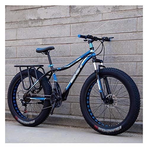 Fat Tyre Bike : LILIS Mountain Bike Folding Bike Fat Tire Bike Adult Road Bikes Bicycle Beach Snowmobile Bicycles For Men Women (Color : Blue, Size : 26in)