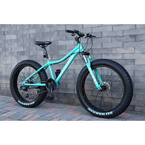 Fat Tyre Bike : Llpeng 26 Inch 4.0 Fat Tire Snowmobile, Variable Speed Mountain Bike, 7 / 21 / 24 / 27 / 30 Speed, for Men, Women, Students, Blue, 7
