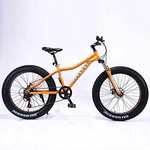 Fat Tyre Bike : Llpeng 26 Inch 4.0 Fat Tire Snowmobile, Variable Speed Mountain Bike, 7 / 21 / 24 / 27 / 30 Speed, for Men, Women, Students, Orange, 21