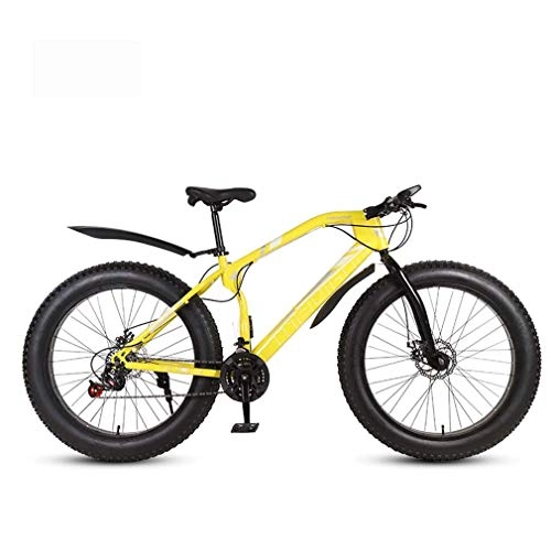 Fat Tyre Bike : LUO Bike，Mens Adult Fat Tire Mountain Bike, Bionic Front Fork Cruiser Bicycle, Double Disc Brake Beach Snow Bikes, 26 inch Wheels, E, 27 Speed, E, 27 Speed