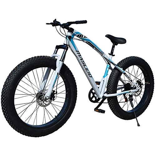 Fat Tyre Bike : LYRWISHJD 26 Inch Fat Tire Mountain Bike Adult Bike, adult Mountain Bike High-Carbon Steel Frame Double Disc Brake Bicycles Exercise Bikes Cruiser Bicycle (Size : 26 inch, 速度 Speed : 21 Speed)
