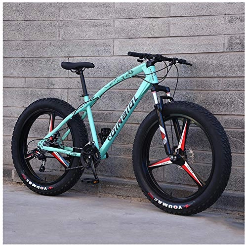 Fat Tyre Bike : LYTLD Hardtail Mountain Bikes, 26-Inch Fat Tire Mountain Bike, Double Disc Brake, 3-Blade, Bike for Men And Women, Road Bike