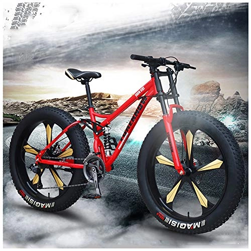 Fat Tyre Bike : LYTLD Mountain Bike, Double Disc Brake, Adjustable Seat Mountain Bicycle, 26 Inch Fat Tire, Shock Absorption Mountain Bicycle