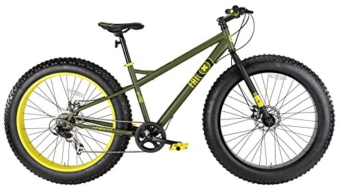 Fat Tyre Bike : MBM Bicycle MTB FAT MACHINE 26"gearbox 7 speed green yellow disc brakes