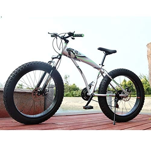 Fat Tyre Bike : Men Fat Bike Outroad Mountain Bike, Double Disc Brake Double Suspension Bicycle Big Tires Widening, Adult Outroad Racing Cycling A Variety Of Colors Optional E -30 Speed-24 Inches