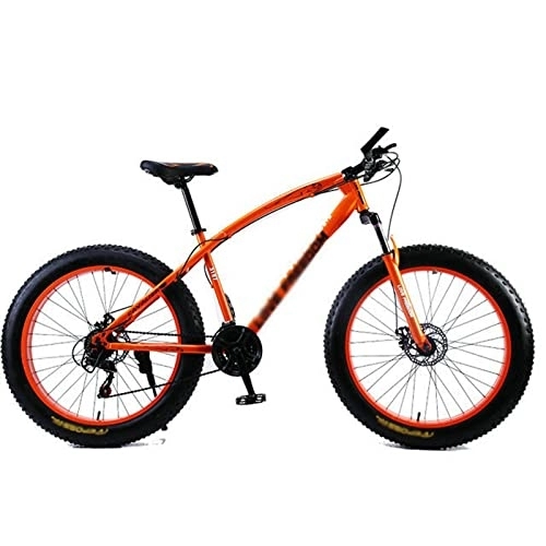Fat Tyre Bike : Mens Bicycle Mountain Bike Fat Tire Bikes Shock Absorbers Bicycle Snow Bike (Color : Green) (Orange)