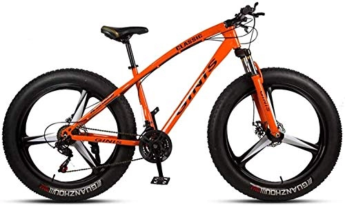 Fat Tyre Bike : MG Fat Tire Mountain Bike Off-Road Beach Snow Bike 21 / 24 / 27 / 30 Speed Speed Mountain Bike 4.0 Wide Tire Adult Outdoor Riding 6-6, C, 21 Speed