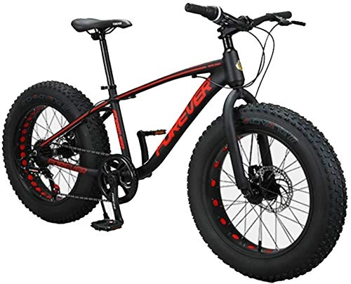 Fat Tyre Bike : MKWEY 20 Inch Kids Mountain Bike, 9-Speed Fat Tire Anti-Slip MTB Bikes, Aluminum Frame Dual Disc Brake Bicycle, Hardtail Mountain Bicycle for Students, Children, Young People, Black