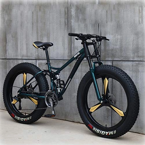 Fat Tyre Bike : Mountain Bike, 26-Inch Fat Tire Hard-Tail Mountain Bike, Double Suspension And All-Terrain Suspension, Variable Speed Off-Road Beach Snowmobile For Adults.