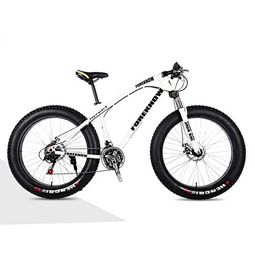 Fat Tyre Bike : Mountain Bike Adult Super Wide Tire Lightweight High-carbon Steel Road Bike Variable Speed Disc Brake All Terrain MTB Racing Bicycle A-24 Speed 20 Inches