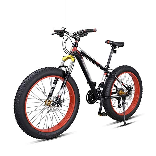 Fat Tyre Bike : Mountain Bike, Fat Tire Speed Bicycle Mountain 26 Inch 27-Speed ​​Bicycle MTB Bike For Men / Women With All-terrain Trail Bike / Dual Disc Brakes Aluminum Frame Run-anmy0714 (Color : Red)
