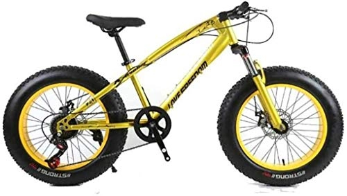 Fat Tyre Bike : Mountain Bike, Mountain Bike, Folding Bike Unisex Mountain Bike 7 Speeds 26 Inch Fat Tire Road Bicycle Snow Bike / Beach Bike With Disc Brakes And Suspension Fork ( Color : Yellow , Size : 7 Speed )