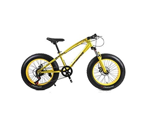 Fat Tyre Bike : Mountain Bike Unisex Hardtail Mountain Bike 7 / 21 / 24 / 27 Speeds 26 inch Fat Tire Road Bicycle Snow Bike / Beach Bike with Disc Brakes and Suspension Fork, Gold, 7 Speed