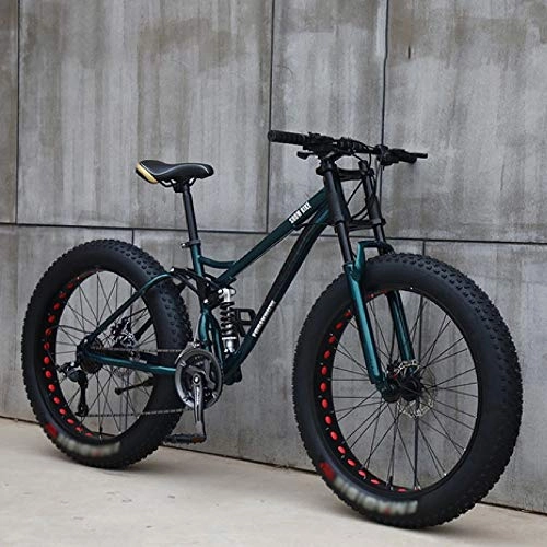 Fat Tyre Bike : Mountain Bikes, 26 Inch Fat Tire Hardtail Mountain Bike, Dual Suspension Frame And Suspension Fork All Terrain Mountain Bike