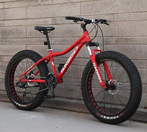 Fat Tyre Bike : Mountain Bikes, 26Inch Fat Tire Hardtail Snowmobile, Dual Suspension Frame and Suspension Fork All Terrain Men's Mountain Bicycle Adult Mountain Bike