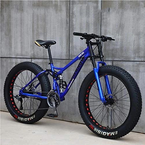 Fat Tyre Bike : Mountain Bikes 4.0 Fat Tire Hardtail Mtb Dual Suspension Frame Suspension Fork Variable Speed All Terrain Mountain Bike Spoke A-21 Speed 24 Inches