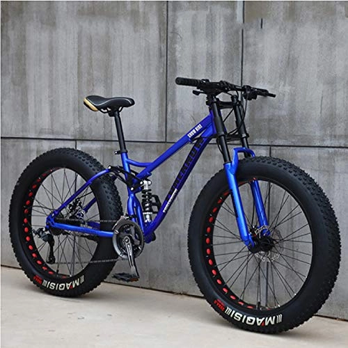 Fat Tyre Bike : Mountain Bikes 4.0 Fat Tire Hardtail Mtb Dual Suspension Frame Suspension Fork Variable Speed All Terrain Mountain Bike Spoke A-7 Speed 24 Inches