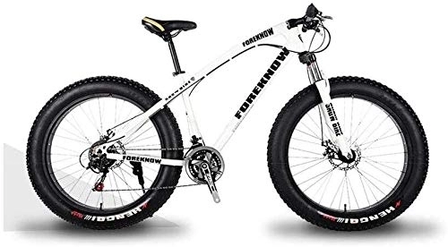 Fat Tyre Bike : Mountain Bikes, Bike, 26 Inch Men's, MTB, High-carbon, Mtb Bikes, Steel Hardtail, Adjustable Seat, 21 Speed, (Color : Black and White)