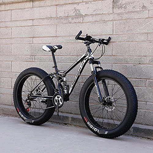 Fat Tyre Bike : Mountain Bikes Cycling Cross Country Off-Road Bicycle Variable Speed Mtb Road Fat Tire Trail Bikes For Men And Women 21 Speed 24 Inch white, black