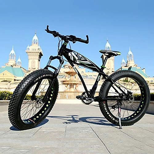 Fat Tyre Bike : Mountain Bikes, Road Bike, Fat Tire Hardtail Mountain Bike, 26 Inch, MTB, Aluminum Frame Alpine Bicycle, Mens Womens Bicycle with Front Suspension, 21 Speed Spoke, B