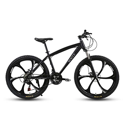Fat Tyre Bike : Mzq-yq 26 Inch Mountain Bicycle, High-Carbon Steel Frame Fat Tire Mountain Trail Bike, Men's Womens Hardtail Mountain Bike with Dual, Black, 27speed