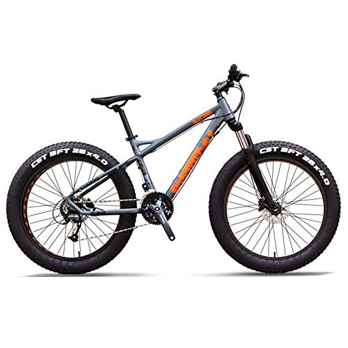 Fat Tyre Bike : NENGGE 27-Speed Mountain Bikes, Professional 26 Inch Adult Fat Tire Hardtail Mountain Bike, Aluminum Frame Front Suspension All Terrain Bicycle, E