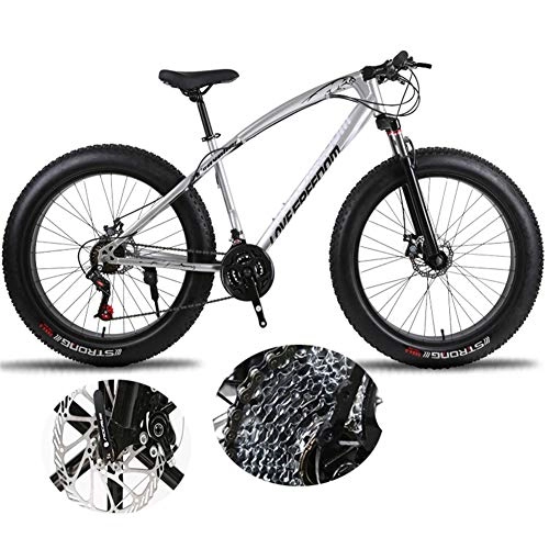 Fat Tyre Bike : NYANGLI Fat Tire Mens Mountain Bike, Outdoor Cycling, 26-Inch / Medium High-Tensile Steel Frame, 21 / 24 / 27Speed, 26-Inch Wheels, 26 inch, 24speed