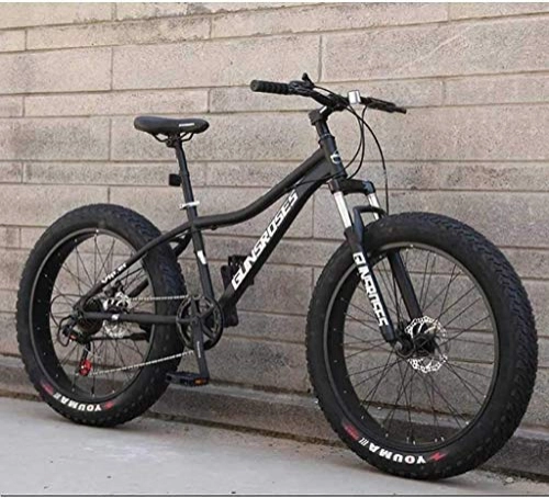 Fat Tyre Bike : PARTAS Travel Convenience Commute - Mountain Bikes, 26Inch Fat Tire Hardtail Snowmobile, Dual Suspension Frame, Suitable for Advanced Riders and Beginners