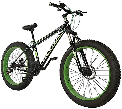 Fat Tyre Bike : Qianglin 20 / 26 Inch Fat Tire Mountain Bike, Adult Men's and Women's Outdoor Road Bicycle, Sand Bike, 21-27 Speed, Disc Brake, Suspension Fork