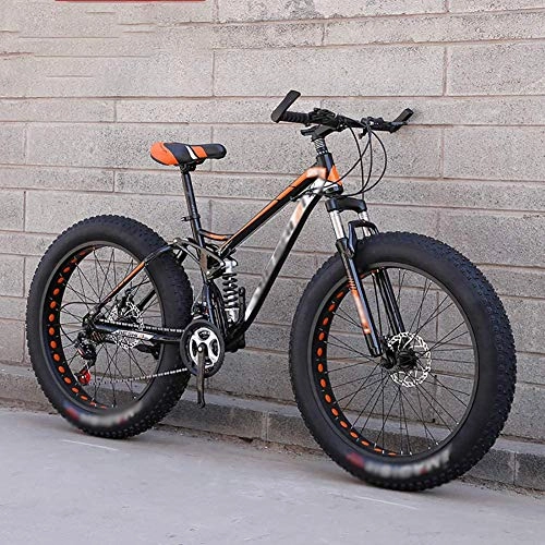 Fat Tyre Bike : QinnLiuu Adult Mountain Bike Beach Cruiser Fat Tire Bike Snow Bike 24 / 26 Inch Wheels Mountain Trail Bike High Carbon Steel Folding Outroad Bicycles 7 / 21 / 24 / 27-Speed, 5, 26 inchi 7 Speed